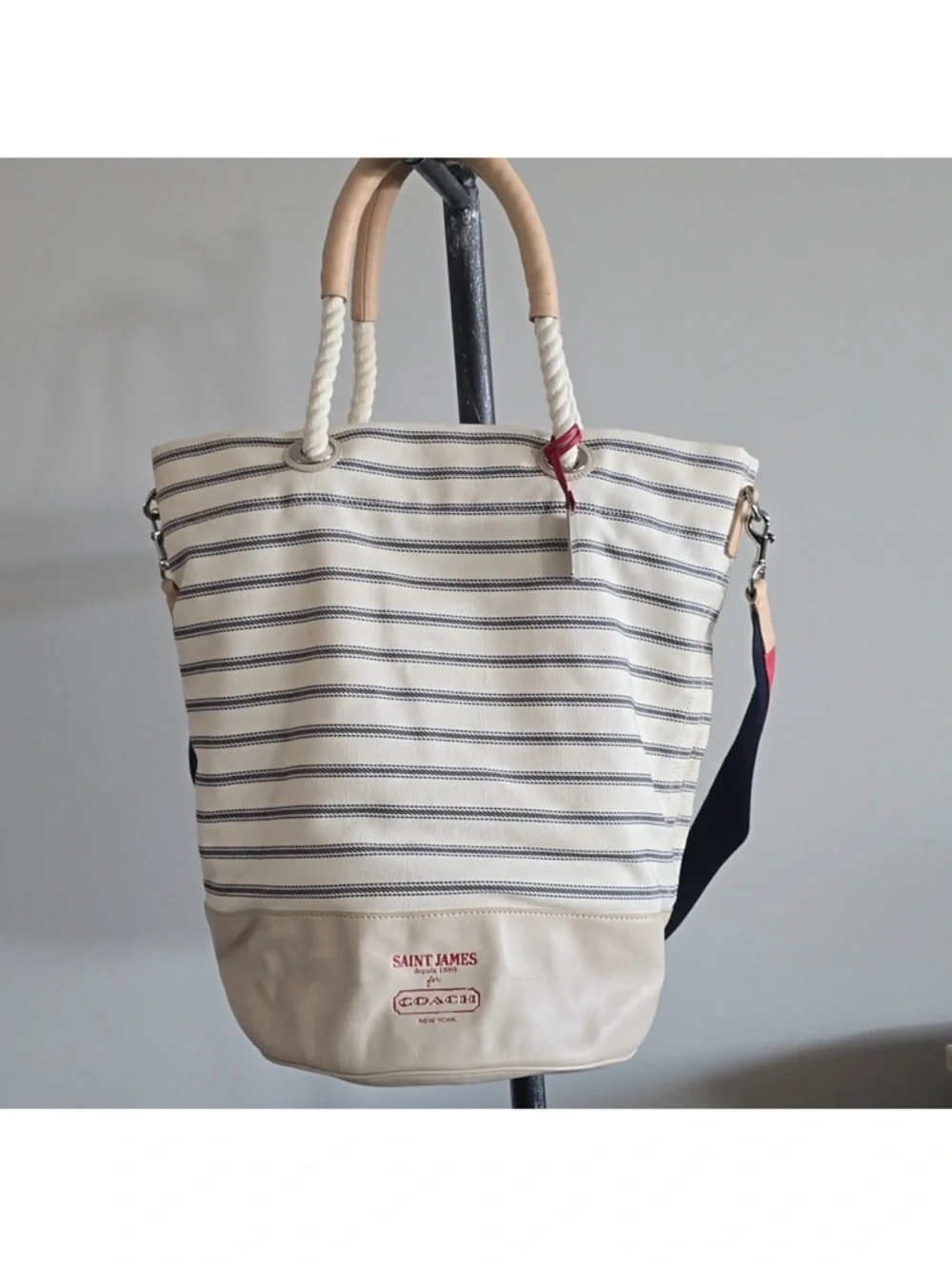 Coach x Saint James Legacy Striped Canvas Weekender Tote Bag - Picture 2 of 15